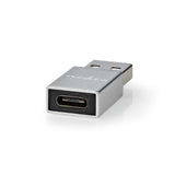 USB-A Adapter | USB 3.2 Gen 1 | USB-A Dugasz | USB-C™ Aljzat | 5 Gbps | Nikkelezett | Ezüst | Fedődoboz