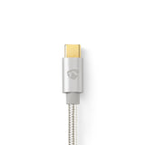 USB kábel | USB | USB-A Dugasz | USB Type-C™ Dugasz | Aranyozott | 1.00 m | Kerek | Márkás / Nejlon Tok | Aluminium | Ablakos Fedő Doboz