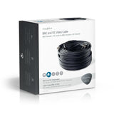 CCTV biztonsági kábel | BNC / DC | 30.0 m | Kerek | PVC | Fekete | Ajándék Dobozban