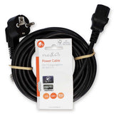 Tápkábel | Földelt Csatlakozó Dugó | IEC-320-C13 | Szögben | Egyenes | Nikkelezett | 5.00 m | Kerek | PVC | Fekete | Label-2