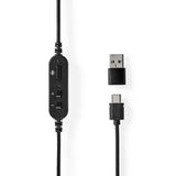 PC headset | Teljes Fület Befedő Kialakítás | Stereo | USB Type-A / USB Type-C™ | Felhajtható Mikrofon | Fekete-6