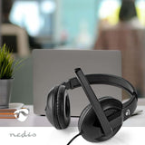 PC headset | Teljes Fület Befedő Kialakítás | Stereo | USB Type-A / USB Type-C™ | Felhajtható Mikrofon | Fekete-1