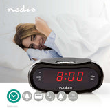 Digitális rádiós ébresztőóra | LED Kijelző | 1.6 cm | AM / FM | Szundi funkció | Alvás időzítő | Digitális | Fekete