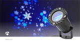Dekoratív Fény | LED hópehely kivetítő | Fehér és kék jégkristályok | Beltéri vagy Kültéri