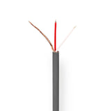 Mikrofon kábel | 2x 0.12 mm² | Réz | 100.0 m | Kerek | PVC | Sötét Szürke | Tekercsben