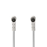 Koaxiális Kábel | IEC (Koax) Dugasz | IEC (Koax) Aljzat | Nikkelezett | 120 dB | 75 Ohm | Négyes Szigetelés | 10.0 m | Kerek | PVC | Fehér | Boríték-1