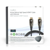 Aktív Optikai High Speed ​​HDMI Cable with Ethernet | HDMI™ Csatlakozó | HDMI™ Csatlakozó | 4K@60Hz | 18 Gbps | 10.0 m | Kerek | PVC | Fekete | Ajándék Dobozban-3