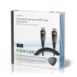 Aktív Optikai High Speed ​​HDMI Cable with Ethernet | HDMI™ Csatlakozó | HDMI™ Csatlakozó | 4K@60Hz | 18 Gbps | 10.0 m | Kerek | PVC | Fekete | Ajándék Dobozban-4