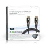 Aktív Optikai High Speed ​​HDMI Cable with Ethernet | HDMI™ Csatlakozó | HDMI™ Csatlakozó | 4K@60Hz | 18 Gbps | 15.0 m | Kerek | PVC | Fekete | Ajándék Dobozban-3