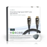 Aktív Optikai High Speed ​​HDMI Cable with Ethernet | HDMI™ Csatlakozó | HDMI™ Csatlakozó | 4K@60Hz | 18 Gbps | 20.0 m | Kerek | PVC | Fekete | Ajándék Dobozban-3