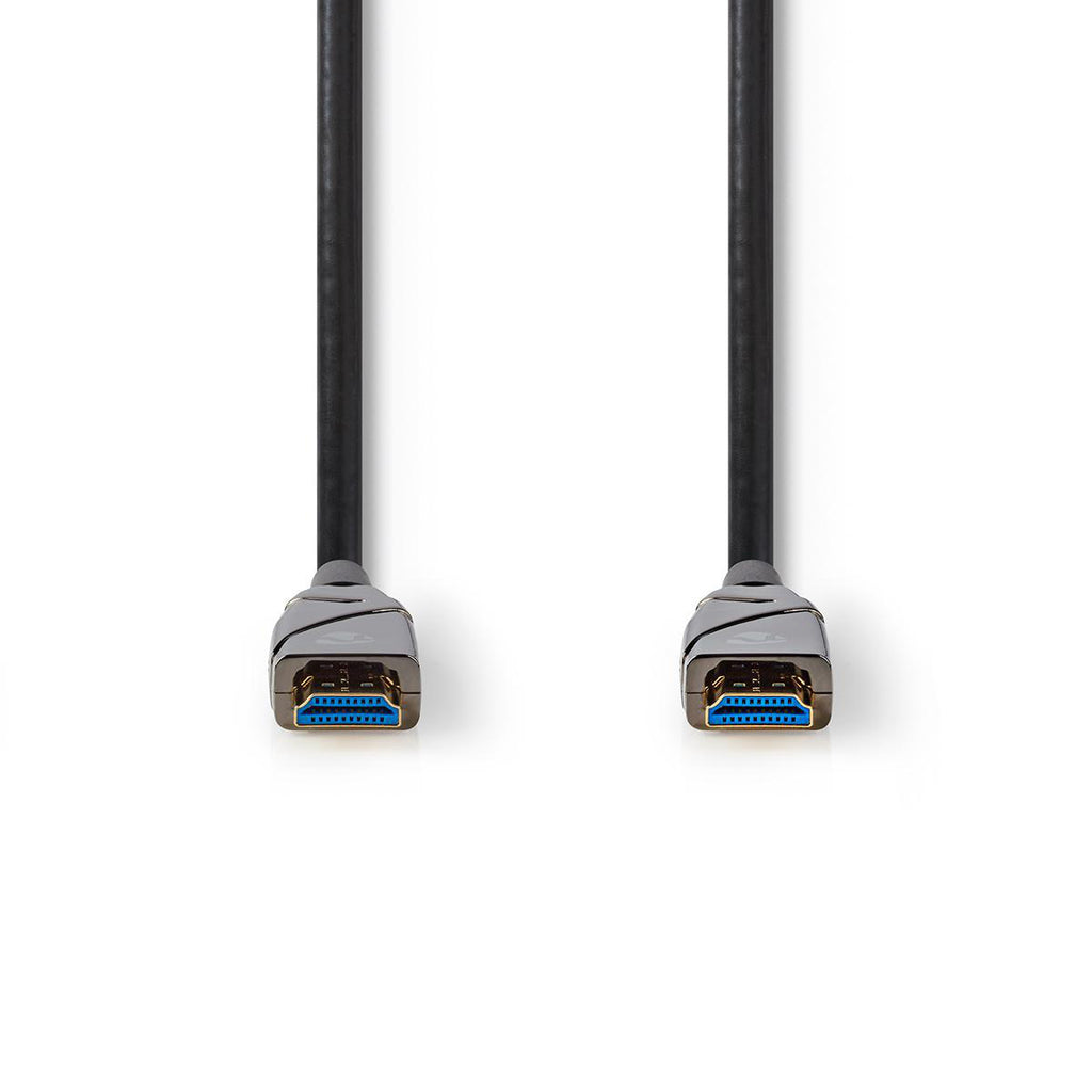 Aktív Optikai High Speed HDMI Cable with Ethernet | HDMI™ Csatlakozó | HDMI™ Csatlakozó | 4K@60Hz | 18 Gbps | 30.0 m | Kerek | PVC | Fekete | Ajándék Dobozban