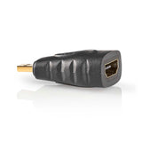 HDMI™ adapter | HDMI™ Micro Csatlakozó | HDMI™ Aljzat | Aranyozott | Egyenes | ABS | Antracit | 1 db | Ablakos Doboz