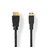 Nagy Sebességű HDMI ™ kábel Ethernet | HDMI™ Csatlakozó | HDMI™ Mini Csatlakozó | 4K@30Hz | 10.2 Gbps | 2.00 m | Kerek | PVC | Fekete | Doboz
