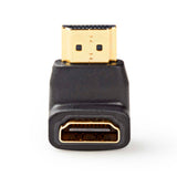 HDMI™ adapter | HDMI™ Csatlakozó | HDMI™ Aljzat | Aranyozott | Könyök 90 ° | ABS | Fekete | 1 db | Doboz