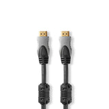 Nagysebességű HDMI ™ kábel Ethernet | HDMI™ Csatlakozó | HDMI™ Csatlakozó | 4K@30Hz | 10.2 Gbps | 10.0 m | Kerek | PVC | Fekete | Kagyló Formájú