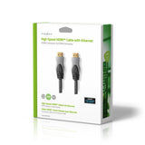 Nagysebességű HDMI ™ kábel Ethernet | HDMI™ Csatlakozó | HDMI™ Csatlakozó | 4K@30Hz | 10.2 Gbps | 10.0 m | Kerek | PVC | Fekete | Kagyló Formájú