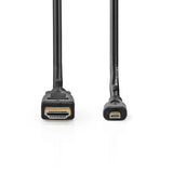 Nagy Sebességű HDMI ™ kábel Ethernet | HDMI™ Csatlakozó | HDMI™ Micro Csatlakozó | 4K@30Hz | 10.2 Gbps | 1.50 m | Kerek | PVC | Fekete | Label-1