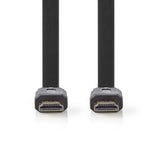 Nagysebességű HDMI ™ kábel Ethernet | HDMI™ Csatlakozó | HDMI™ Csatlakozó | 4K@30Hz | 10.2 Gbps | 3.00 m | Lapos | PVC | Fekete | Műanyag Zacskó
