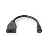 Nagysebességű HDMI ™ kábel Ethernet | HDMI™ Csatlakozó | HDMI™ Csatlakozó | 4K@30Hz | 10.2 Gbps | 0.20 m | Kerek | PVC | Fekete | Műanyag Zacskó