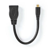 Nagysebességű HDMI ™ kábel Ethernet | HDMI™ Csatlakozó | HDMI™ Csatlakozó | 4K@30Hz | 10.2 Gbps | 0.20 m | Kerek | PVC | Fekete | Műanyag Zacskó