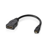 Nagysebességű HDMI ™ kábel Ethernet | HDMI™ Csatlakozó | HDMI™ Csatlakozó | 4K@30Hz | 10.2 Gbps | 0.20 m | Kerek | PVC | Fekete | Műanyag Zacskó