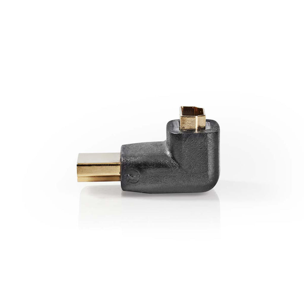 HDMI ™ adapter | HDMI™ Csatlakozó | HDMI™ Aljzat | Aranyozott | Könyök 270 ° | ABS | Fekete | 1 db | Műanyag Zacskó
