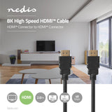 Ultranagy Sebességű HDMI™ Kábel | HDMI™ Csatlakozó - HDMI™ Csatlakozó | 2,00 m | Fekete