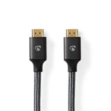 Nagy Sebességű HDMI ™ kábel Ethernet | HDMI™ Csatlakozó | HDMI™ Csatlakozó | 4K@60Hz | ARC | 18 Gbps | 3.00 m | Kerek | Pamut | Gun Metal Szürke | Ablakos Fedő Doboz