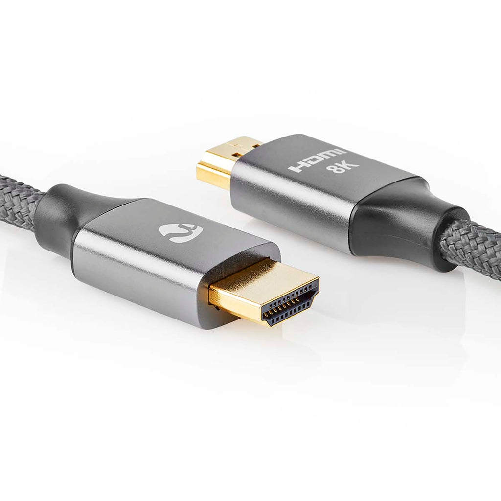 Ultra High Speed HDMI ™ kábel | HDMI™ Csatlakozó | HDMI™ Csatlakozó | 8K@60Hz | 48 Gbps | 2.00 m | Kerek | 6.3 mm | Antracit / Gun Metal Szürke | Ablakos Fedő Doboz