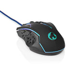 Gaming Mouse | Vezetékes | DPI_ 1200 / 1800 / 2400 / 3600 dpi | Állítható DPI | Gombok száma: 6 | Programozható gombok | Jobbkezes | 1.50 m | LED