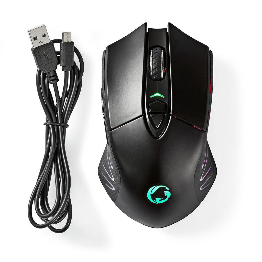 Gaming Mouse | Wired & Wireless | DPI_ 500 / 1000 / 2000 / 3000 / 5000 / 10000 dpi | Igen | Gombok száma: 7 | Igen | Jobbkezes | 1.50 m | RGB