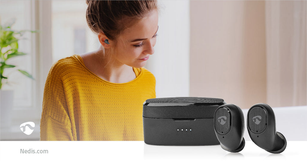 Teljesen vezeték nélküli fülhallgató | Bluetooth® | Maximális akkumulátor lejátszási idő: 3 hrs | Érintés Vezérlés | Töltő tok | Beépített mikrofon | Hangvezérlés támogatás | Fekete