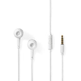 Vezetékes Fejhallgatók | 1,2 m Kerek Kábel | Fülbe Helyezhető | Beépített Mikrofon | Fehér