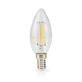 LED lámpa Izzó E14 | Gyertya | 4.5 W | 470 lm | 2700 K | Állítható fényerõ | Meleg Fehér | Retro Stílus | 1 db | Egyértelmű-1