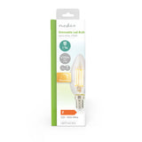 LED lámpa Izzó E14 | Gyertya | 4.5 W | 470 lm | 2700 K | Állítható fényerõ | Meleg Fehér | Retro Stílus | 1 db | Egyértelmű-2