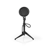 Mikrofontartó Asztali Állvány | Állítható Magasság | Popfilter | 2 Tartó Mellékelve | Fekete
