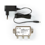 CATV erősítő | Nyereség: 12 dB | 85 - 1218 MHz | Kimenő csatlakozók száma: 2 | Visszatérési út | Ezüst-9