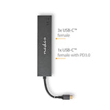 USB hub | 1x USB-C™ 3.2 Gen 2 Male | USB-C™ 3.2 Gen 2 Female with PD 3.0 / 3x USB-C™ 3.2 Gen 2 Female | 4-Port port(s) | USB 3.2 Gen 2 | USB-áramellátású | 10 Gbps-4