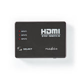 HDMI Kapcsoló | 3 Port | 3 db HDMI-bemenet | 1 db HDMI-kimenet | 1080p | ABS | Antracit | Doboz