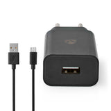Fali Töltő | 1.0 A A | Kimenő csatlakozók száma: 1 | USB-A | Micro USB (Lengő) Kábel | 1.00 m | 5 W | Single Voltage Output