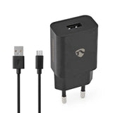 Fali Töltő | 1.0 A A | Kimenő csatlakozók száma: 1 | USB-A | Micro USB (Lengő) Kábel | 1.00 m | 5 W | Single Voltage Output