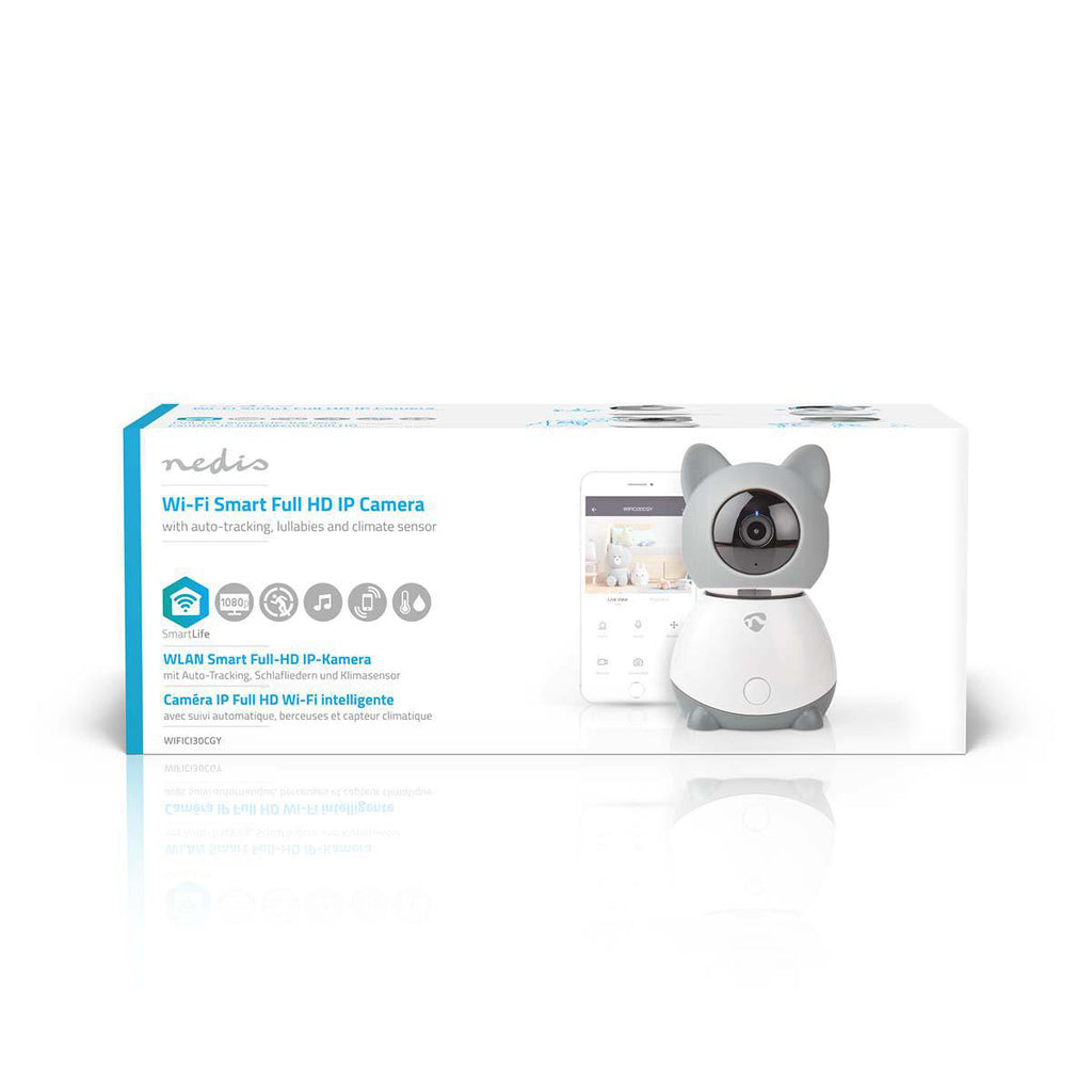SmartLife beltéri kamera | Wi-Fi | Full HD 1080p | Dönthető billenthető | Felhőalapú Tárolás (opcionális) / microSD (nem tartozék) | Mozgásérzékelővel | Éjjellátó | Android™ / IOS | Fehér / Szürke