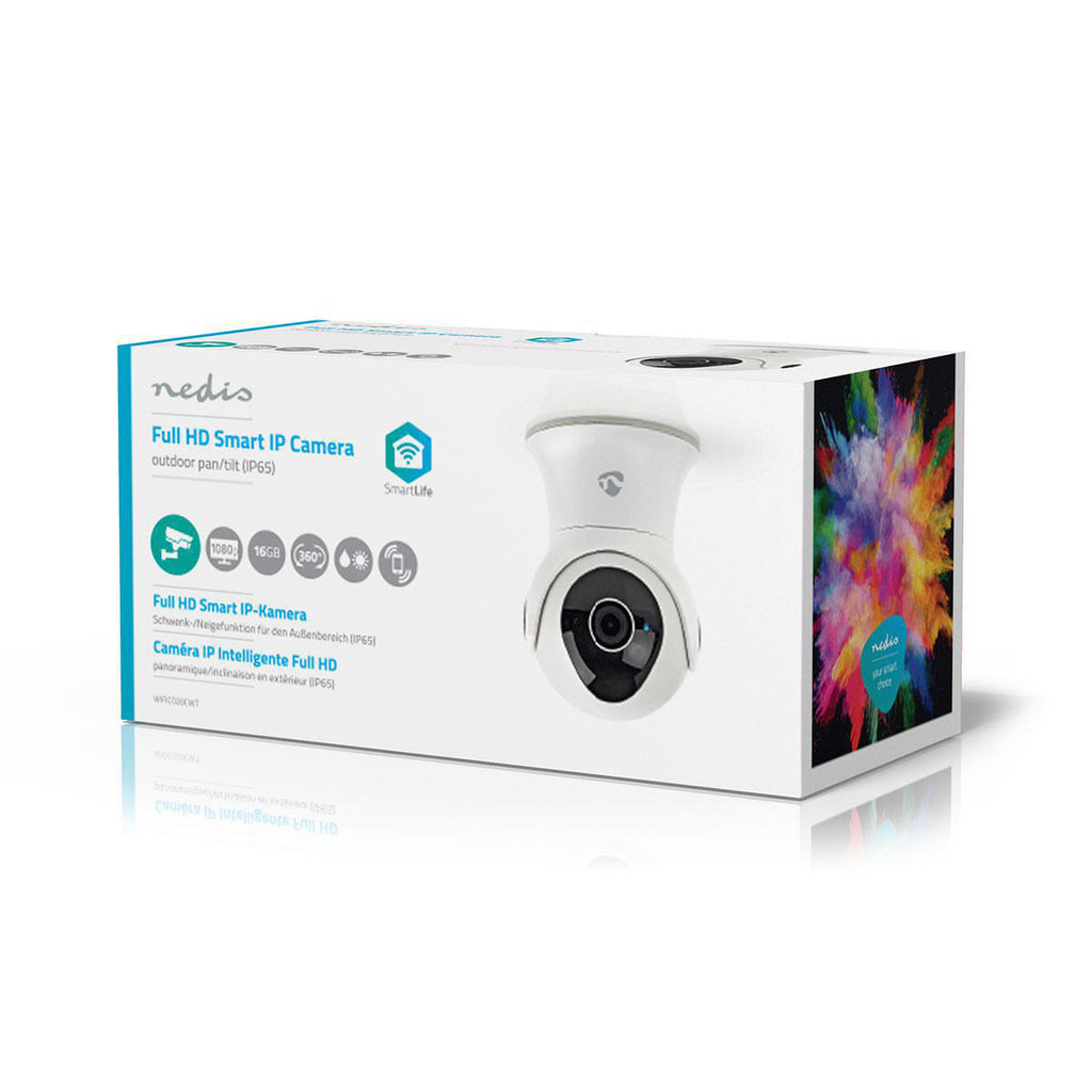 SmartLife kültéri kamera | Wi-Fi | Full HD 1080p | IP65 | Belső 16GB / Cloud | 12 VDC | Éjjellátó | Android™ & iOS | Fehér