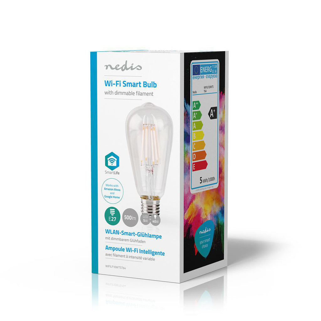 SmartLife LED izzó | Wi-Fi | E27 | 500 lm | 5 W | Meleg Fehér | 2700 K | Üveg | Android™ / IOS | ST64