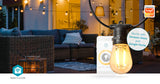 SmartLife Dekoratív Lámpák | Party LED füzér | Wi-Fi | Meleg Fehér | 10 db. LED | 9.00 m | Android™ | Izzó átmérő: 45 mm-14