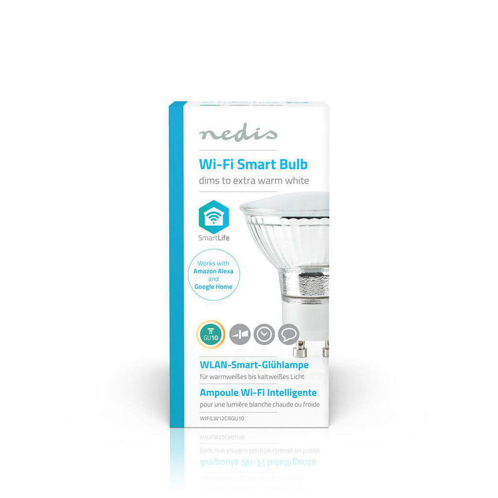 SmartLife Izzó | GU10 | 330 lm | 5 W | Meleg Fehér / Szabályozható Fehér | 1800 - 2700 K | A+ | Android™ & iOS | Wi-Fi | Átmérő: 50 mm | PAR16