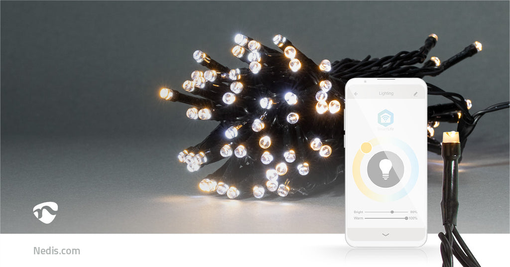 SmartLife Dekoratív LED | Húr | Wi-Fi | Meleg és lehűlni fehér | 50 LED's | 5.00 m | Android™ / IOS