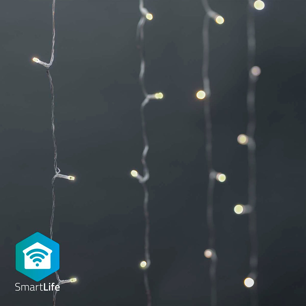SmartLife Dekoratív LED | Függöny | Wi-Fi | Meleg és lehűlni fehér | 200 LED's | 3 m | Android™ / IOS