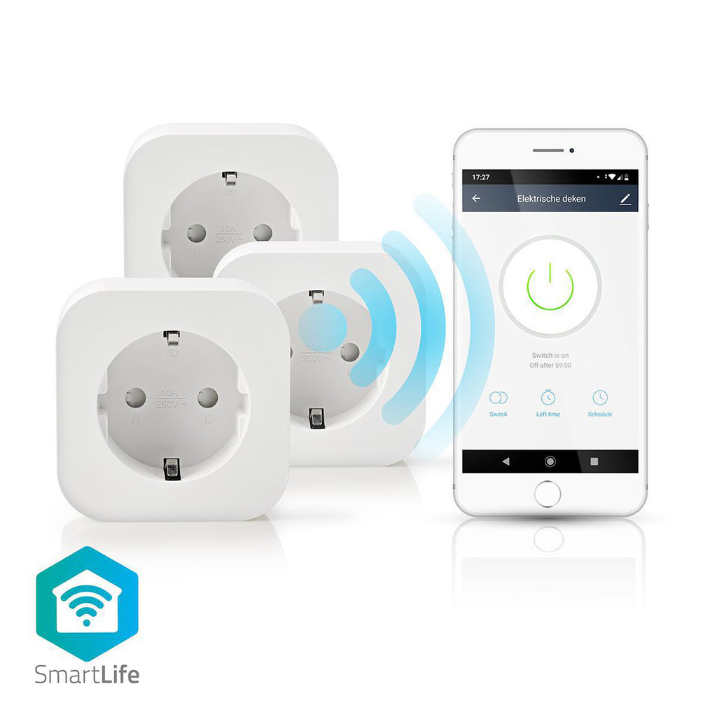 SmartLife Intelligens Csatlakozó | Wi-Fi | 2500 W | Földelt csatlakozó / F típus (CEE 7/7) | -10 - 45 °C | Android™ / IOS | Fehér